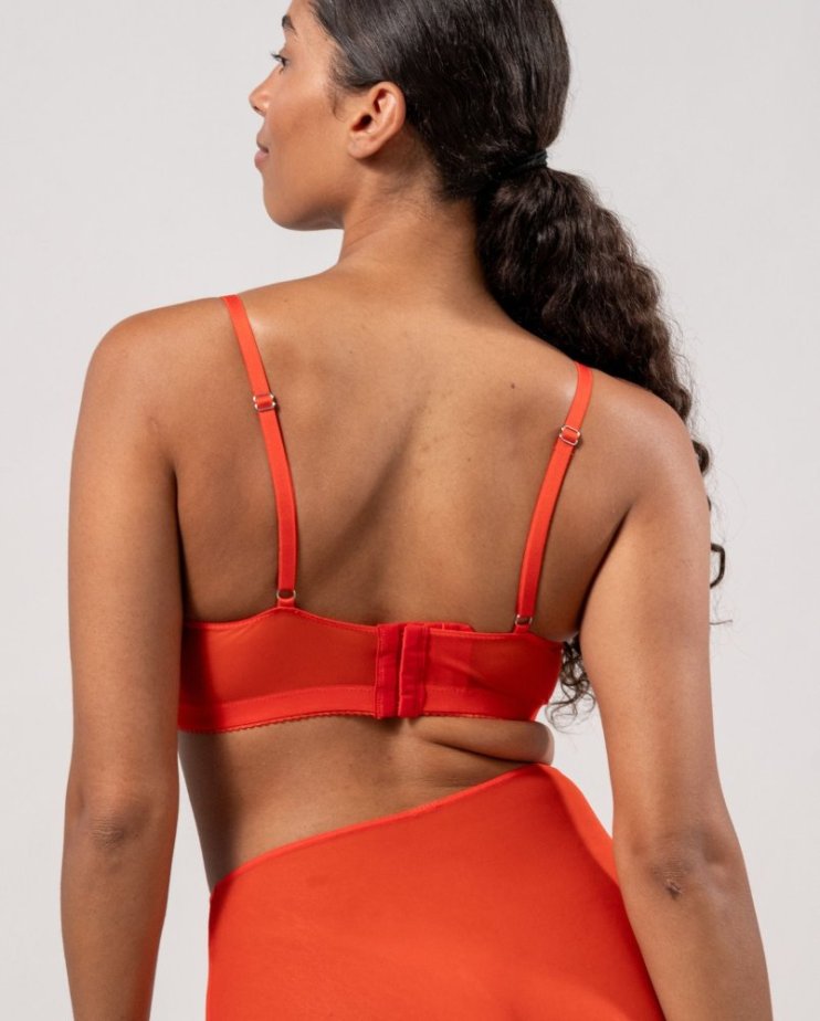 Mesh Balconette Fiery Red - Velikost: L