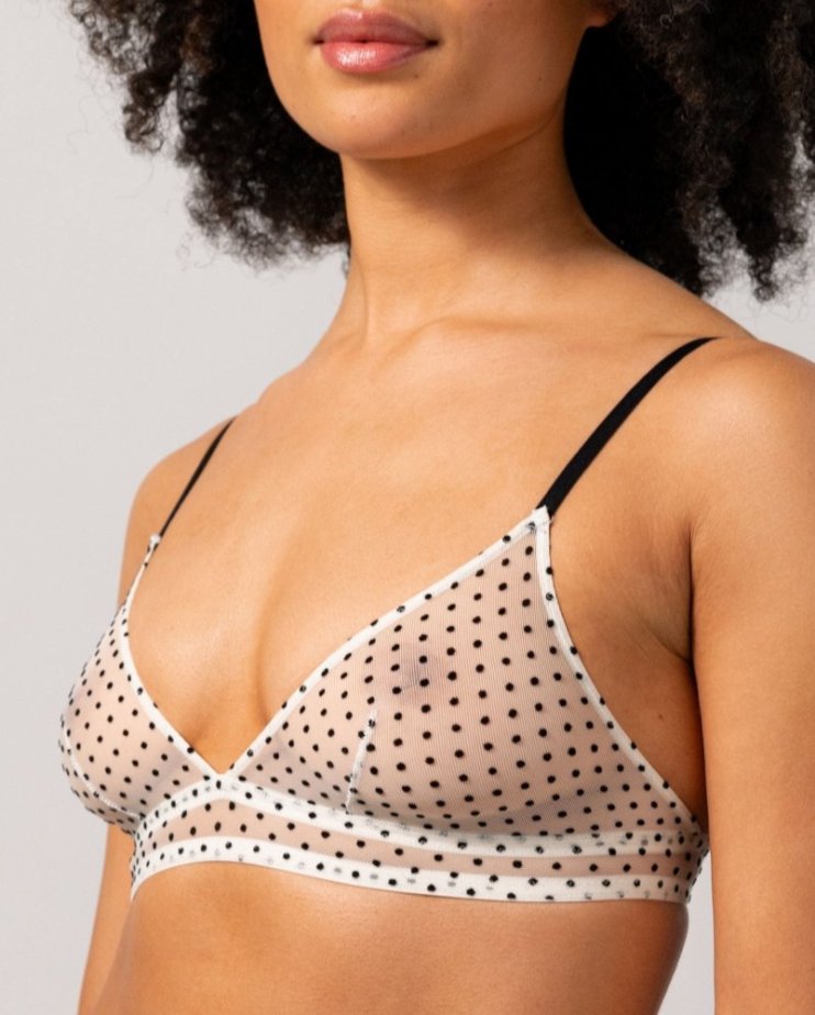 Mesh Triangle Bralette Understatement – Cream/Black
