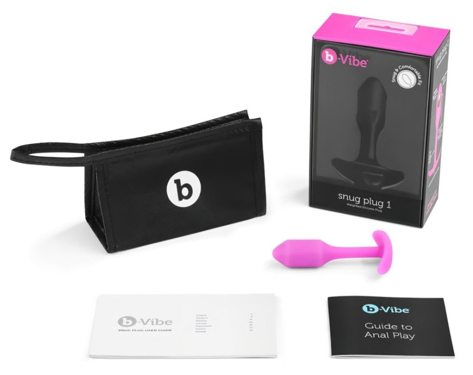 B-VIBE SNUG PLUG 1 – Anální kolík s vnitřním závažím (55 g) – růžový
