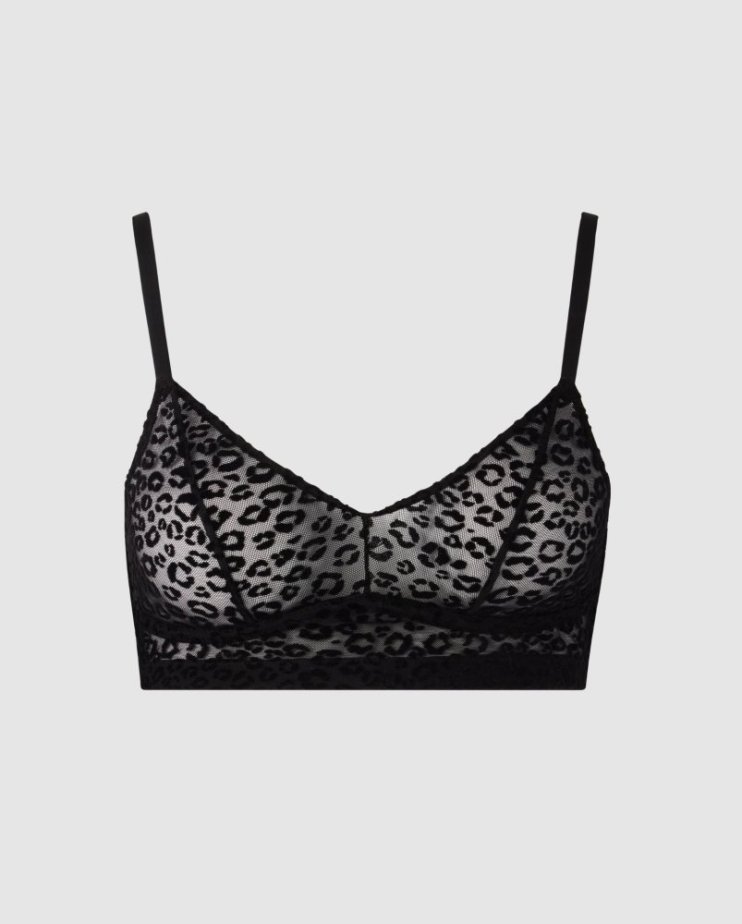 Mesh Balconette Understatement – Black Leopard