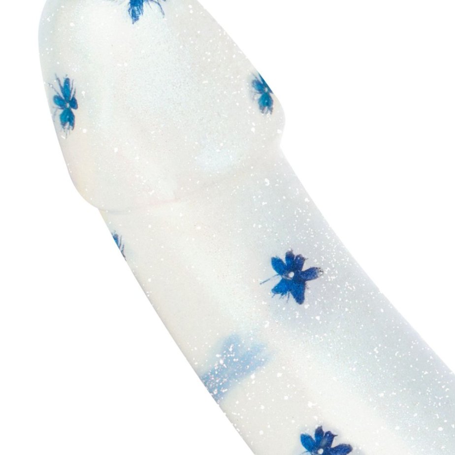 Blossom Bliss dildo modré s glitrami 19 cm