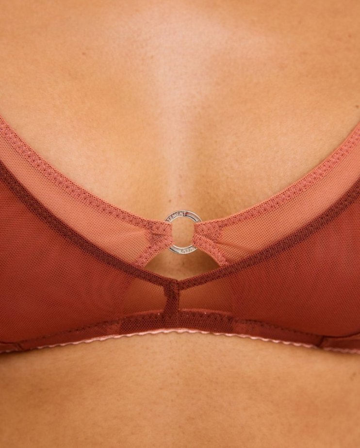 Mesh Double Triangle Bralette Rust