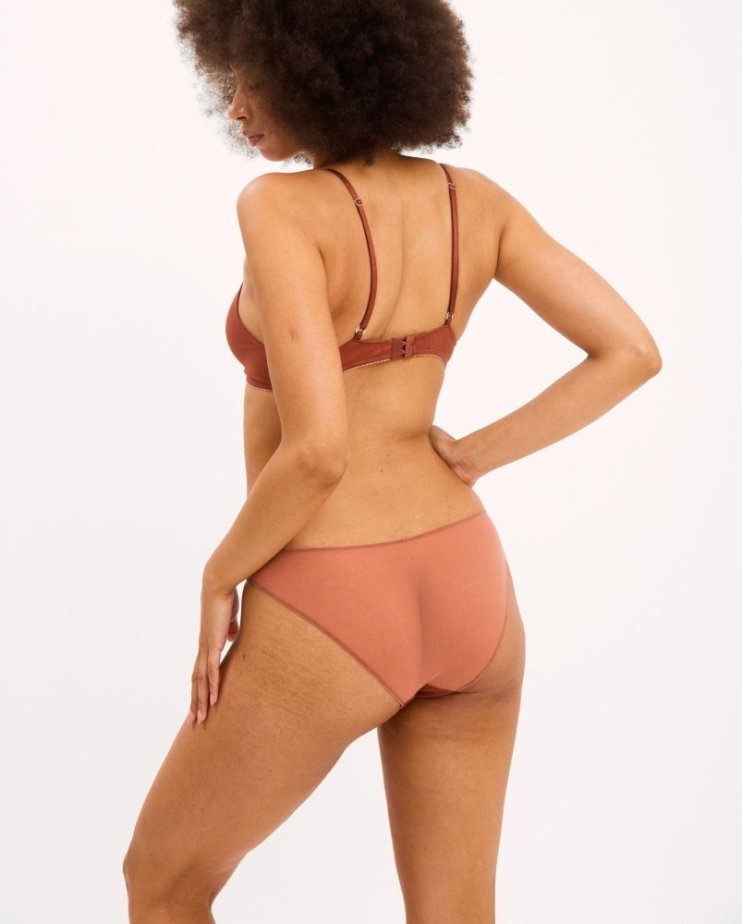 Mesh Tanga Briefs Rust
