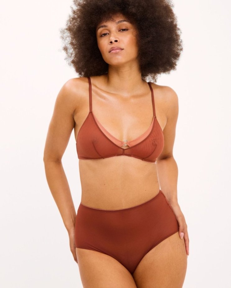 Mesh Highwaist Briefs Rust